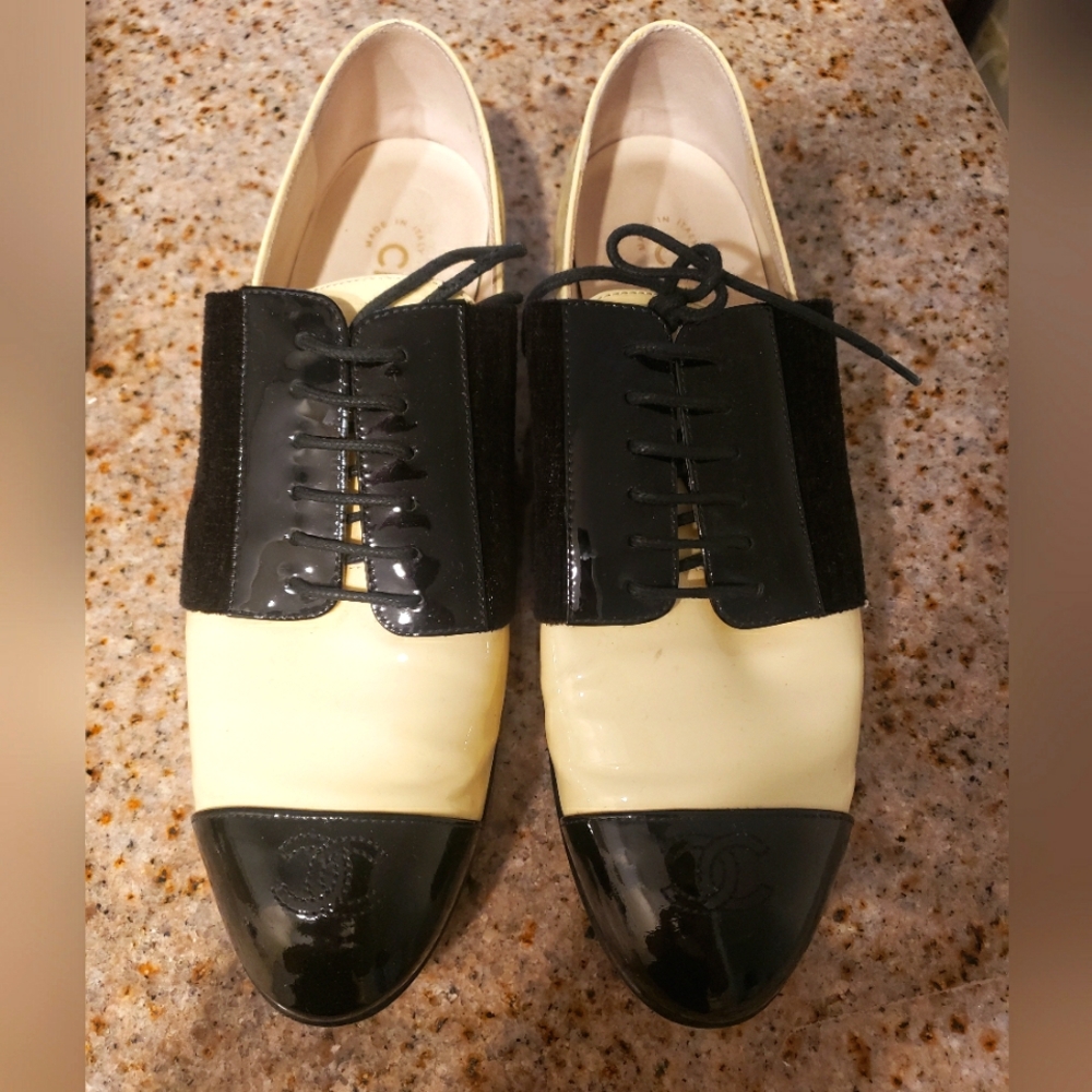 Chanel Black and Cream Shoes